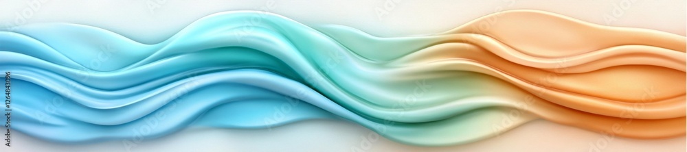 Obraz premium Abstract Flowing Waves of Blue and Orange Colors. Generative AI