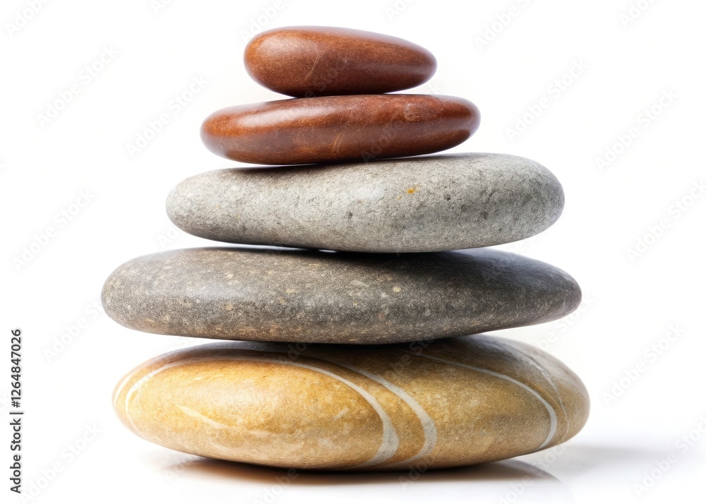 Minimalist rock art: perfectly balanced stones against a pristine white backdrop. Minimalist rock art: perfectly balanced stones against a pristine white backdrop.