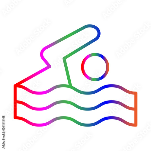 Swimming line gradient icon