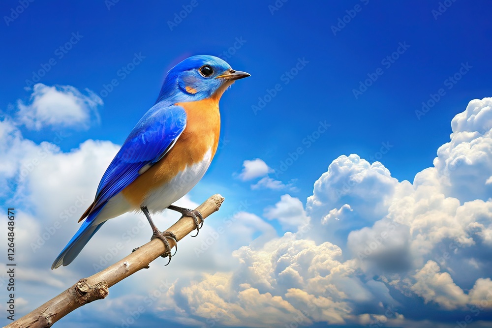 Blue Bird Clouds Sky Photography AI Art Blue Bird Clouds Sky Photography AI Art