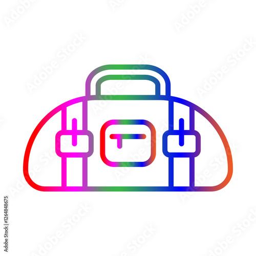 Duffle bag line gradient icon