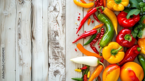 Frame with lots of healthy fruits and vegetables with copy space