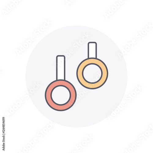 Gymnastic Rings vector icon stock illustration