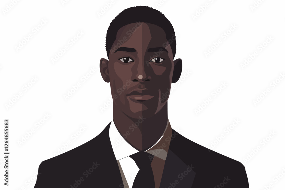 Business headshot of black man isolated illustration Business headshot of black man isolated illustration
