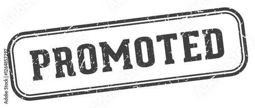 promoted stamp. promoted rectangular stamp on white background