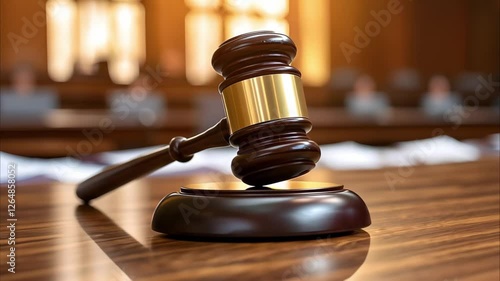 Wallpaper Mural A wooden gavel resting on a round base, often used in courtrooms to signify authority and order. Torontodigital.ca