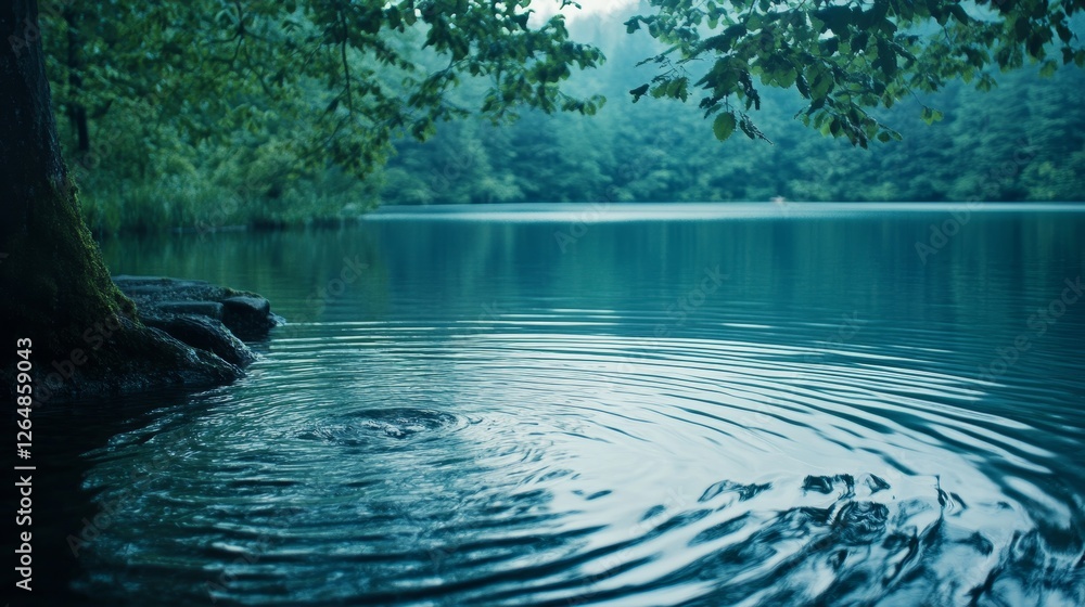 Fototapeta premium Gentle Sapphire Waters Rippling Under Mesmerizing Canopy