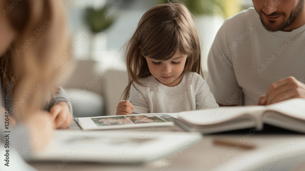 Family Creating a Scrapbook to Celebrate their Adoption Journey Family Creating a Scrapbook to Celebrate their Adoption Journey
