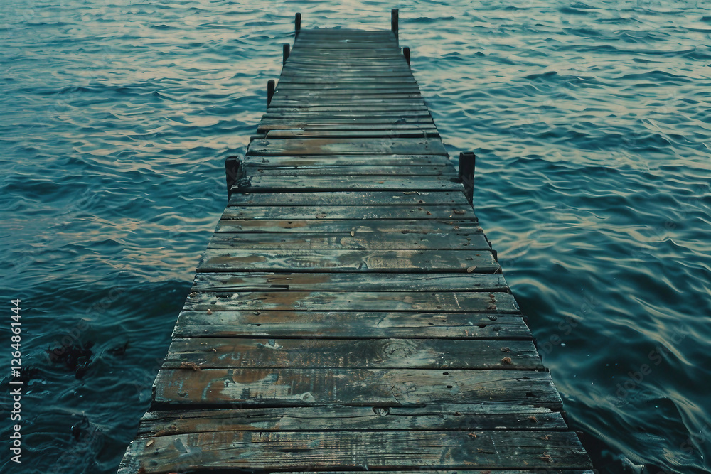 Obraz premium A relaxing sea and wooden pier on the sea made generative AI