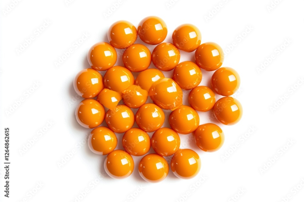 Pile of Orange Spheres on White Background, Food Styling, Studio Shot, Advertising Pile of Orange Spheres on White Background, Food Styling, Studio Shot, Advertising