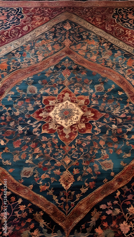 Naklejka premium Prayer Rug with Intricate Patterns | Generated by A.I