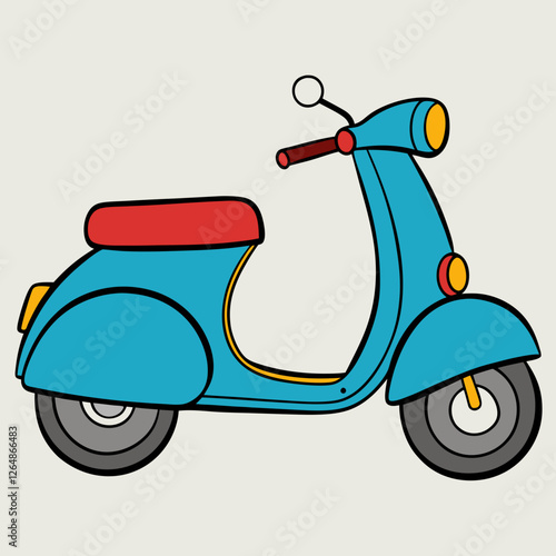 vintage scooter vector illustration