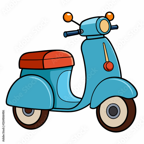 cartoon scooter on a white background