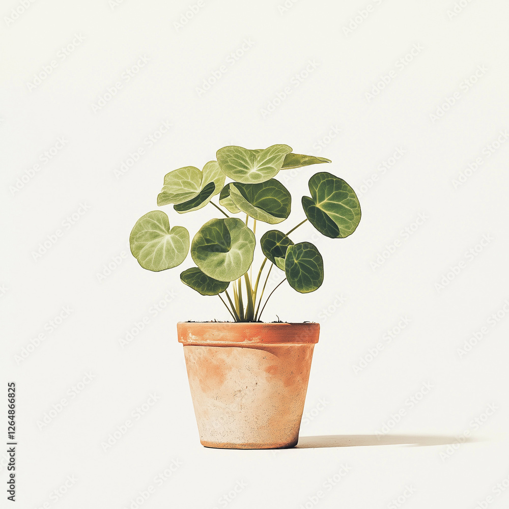 Fototapeta premium green plant in a pot, teracotta pot