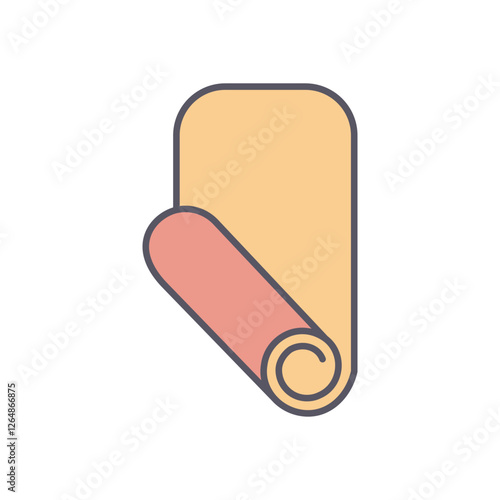 Yoga Mat vector icon stock illustration