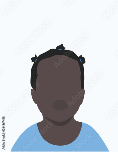 Vector Illustration Portrait of a Cute Baby Girl 