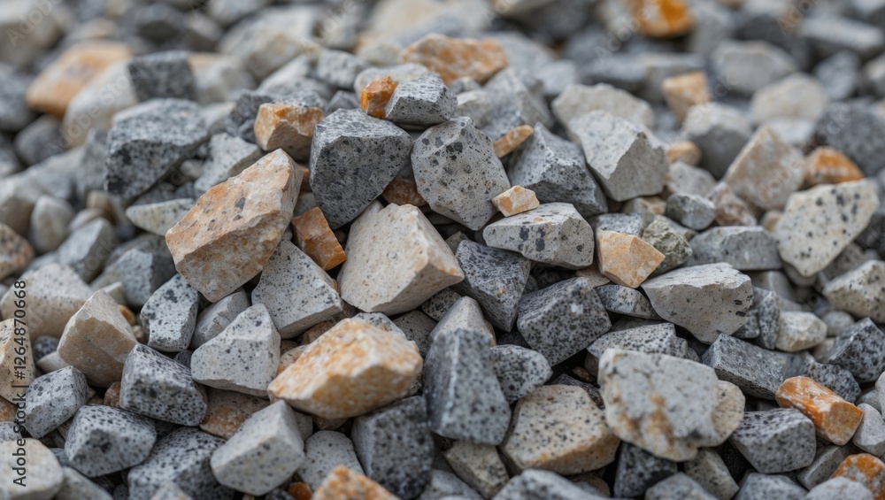 Close-up of a pile of mixed gravel stones with various colors and sizes suitable for construction and landscaping applications Copy Space Close-up of a pile of mixed gravel stones with various colors and sizes suitable for construction and landscaping applications Copy Space