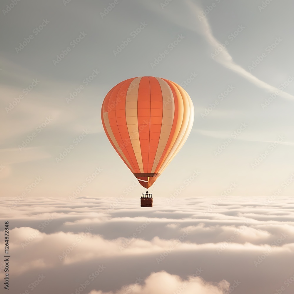 Fototapeta premium hot air balloon over cloudy sky