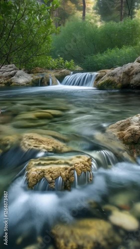 small waterfall in the forest
