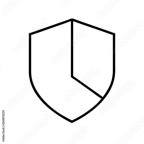 Free Download Minimalistic shield icon with a divided design on a transparent background
 - GFXLoad