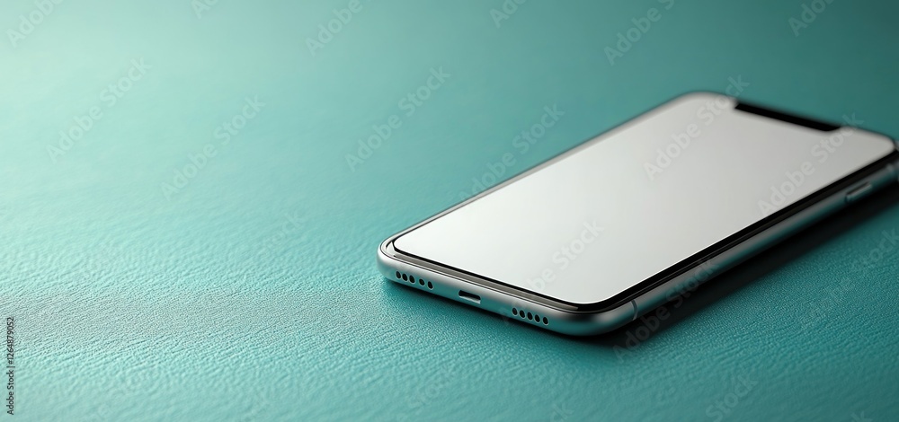 Modern Smartphone Mockup on Teal Background Modern Smartphone Mockup on Teal Background