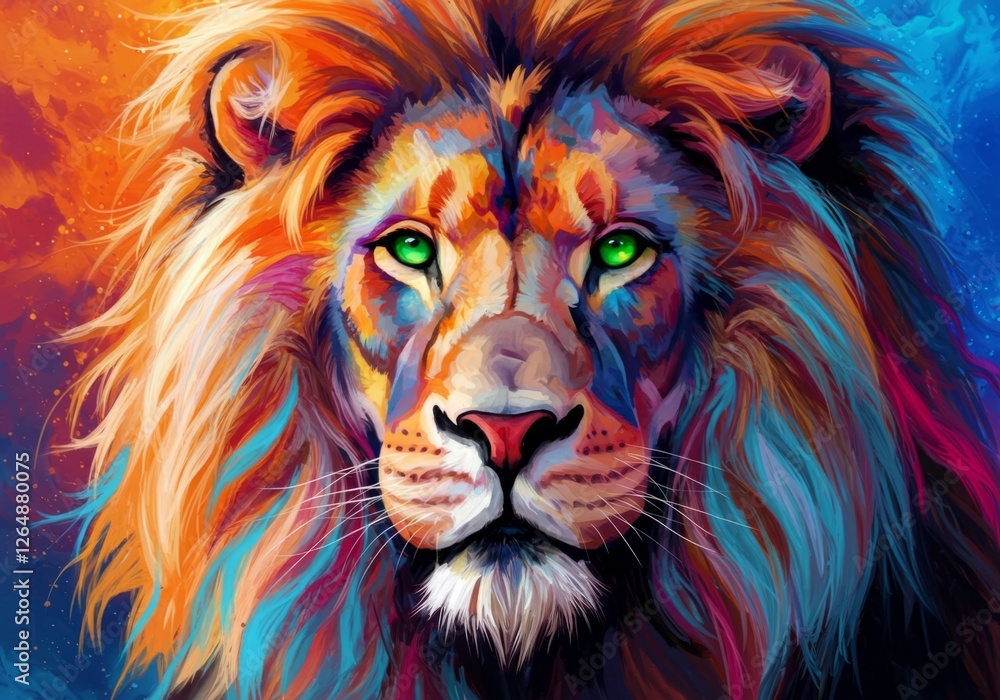 The Rainbow Lion: A Fusion of Art and Fantasy The Rainbow Lion: A Fusion of Art and Fantasy