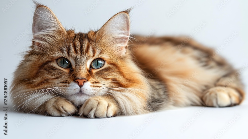 Close-Up of a Cute and Fluffy Cat with Green Eyes. Generative AI Close-Up of a Cute and Fluffy Cat with Green Eyes. Generative AI