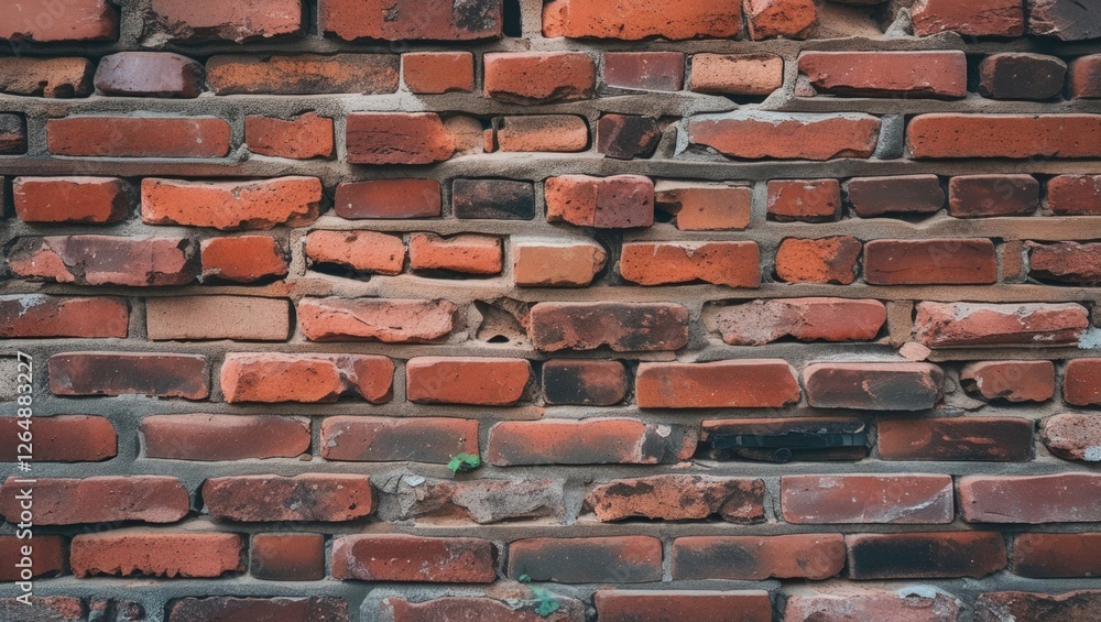 Texture of aged red brick wall with various shades of brick and mortar visible, seamless pattern with potential Copy Space for text overlay Texture of aged red brick wall with various shades of brick and mortar visible, seamless pattern with potential Copy Space for text overlay