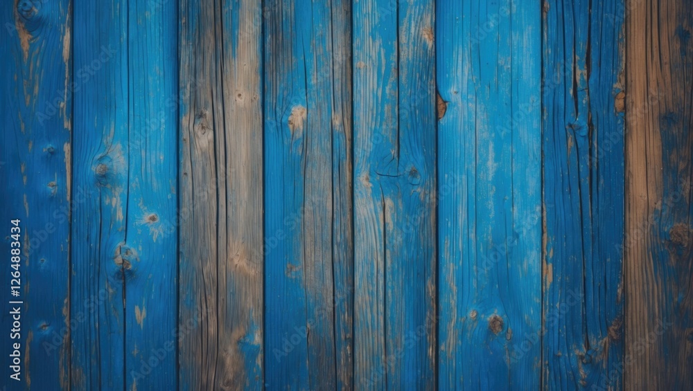 Blue Wooden Plank Texture Background for Design Projects with Copy Space