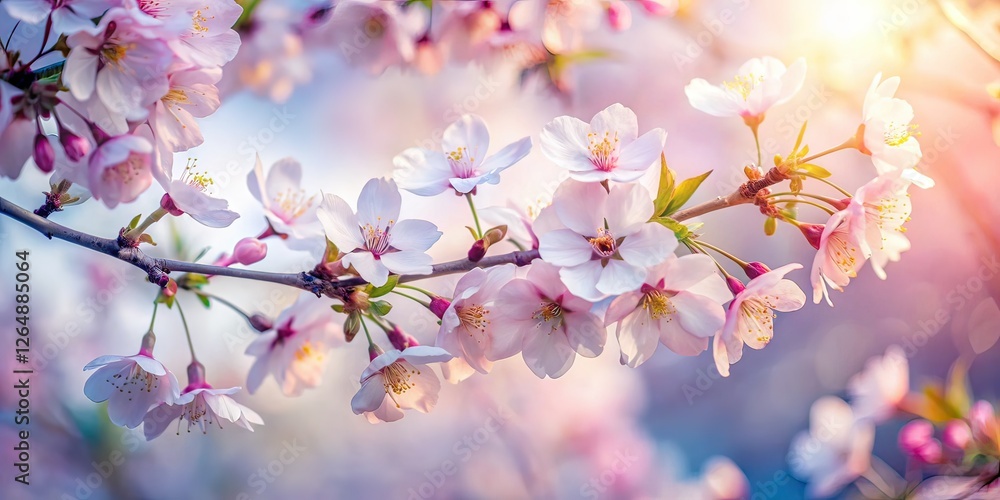 Delicate Cherry Blossoms Silhouette AI Art, Spring Floral Photography, Elegant Blossom Delicate Cherry Blossoms Silhouette AI Art, Spring Floral Photography, Elegant Blossom