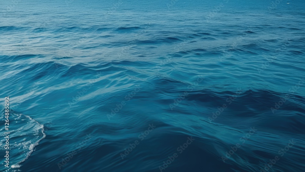 Blue ocean water surface with gentle waves, peaceful marine scene highlighting texture and depth, suitable for backgrounds, Copy Space. Blue ocean water surface with gentle waves, peaceful marine scene highlighting texture and depth, suitable for backgrounds, Copy Space.