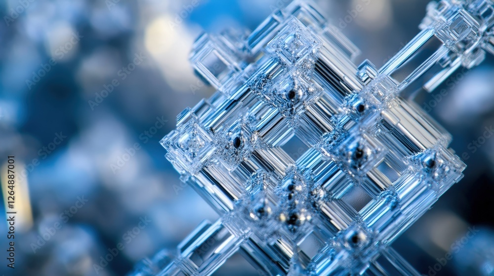 chemical crystal structure, showcasing its intricate and symmetrical patterns.
