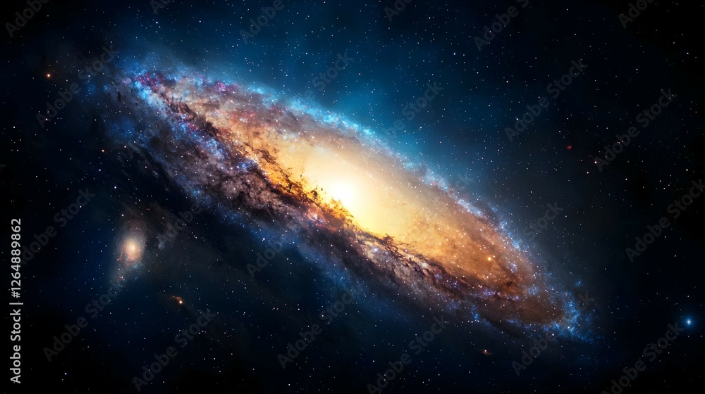 Fototapeta premium Majestic Spiral Galaxy in Deep Space with Brilliant Colors