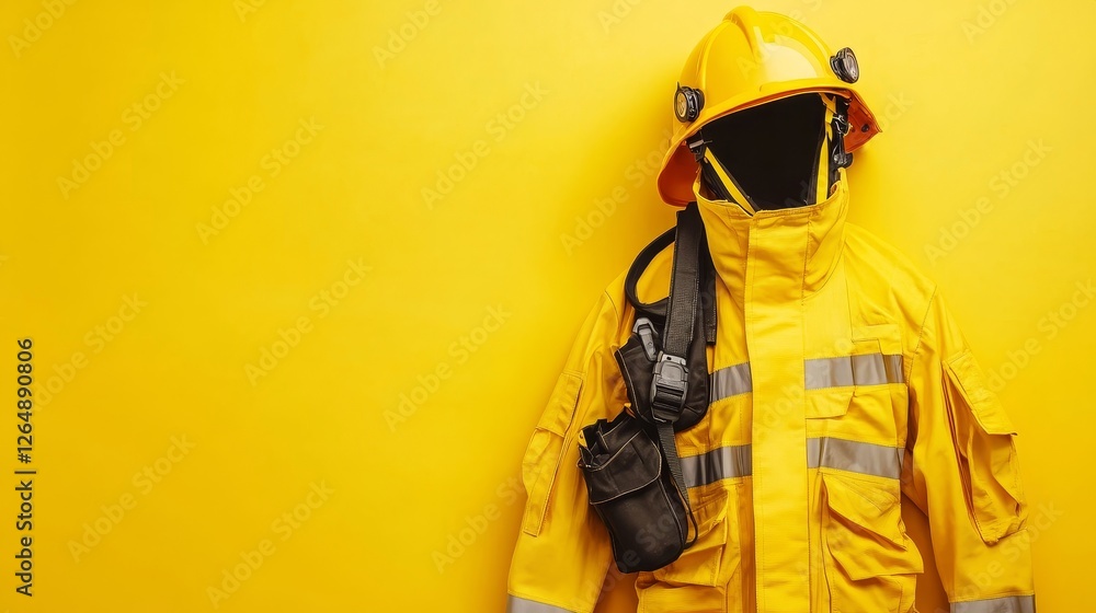 Naklejka premium Firefighter Uniform: Safety and Protection Gear