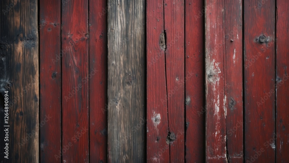 Textured background of weathered wooden planks in red and black tones with natural grain and knots suitable for design projects Copy Space Textured background of weathered wooden planks in red and black tones with natural grain and knots suitable for design projects Copy Space