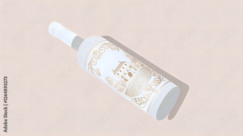 Elegant Wine Bottle Showcase Minimalistic Studio Product Photography Neutral Background Top View Luxury Concept Displaying Fine Beverage Culture Elegant Wine Bottle Showcase Minimalistic Studio Product Photography Neutral Background Top View Luxury Concept Displaying Fine Beverage Culture