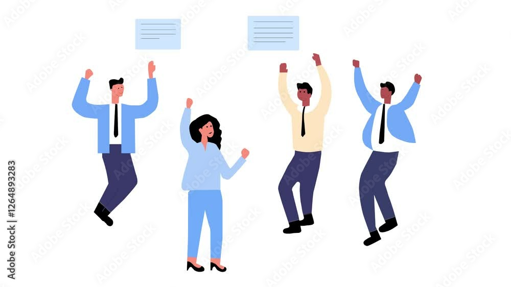 Animated Business Team People Flat Design Green Screen Animated Business Team People Flat Design Green Screen