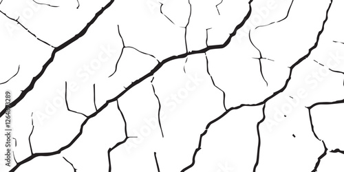 Cracked Surface Textures with Detailed Earthquake Damage Effects in Black, White, and Grey, Designed for Realistic Representation of Post-Earthquake Destruction to Various Surfaces
