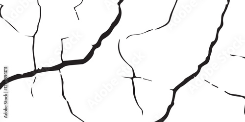 Earthquake Damage Simulation: Realistic Cracked Textures for Land, Walls, and Floors in Black, White, and Grey Tones, Capturing the Aftermath of Earthquakes
