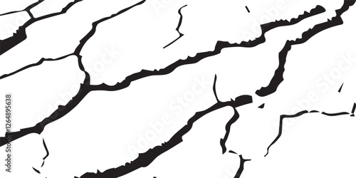Realistic Cracked Surface Textures with Earthquake-Induced Damage to Land, Floor, and Wall Surfaces in Black, White, and Grey, Ideal for Simulating the Devastating Aftermath of Seismic Events
