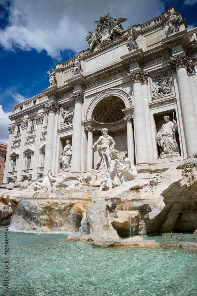 Architectural details of the Trevi Fountain in Rome Architectural details of the Trevi Fountain in Rome