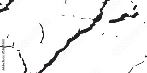 Realistic Cracked Surface Textures with Earthquake-Induced Damage to Land, Floor, and Wall Surfaces in Black, White, and Grey, Ideal for Simulating the Devastating Aftermath of Seismic Events
