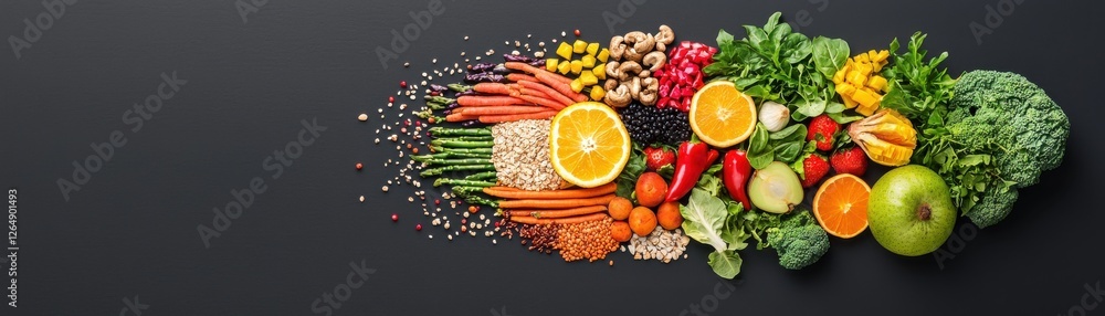 Vibrant Veggie and Fruit Medley A Cornucopia of Nutritional Wellness This arrangement showcases a diverse array of fresh natural ingredients that promote a balanced healthy lifestyle Vibrant Veggie and Fruit Medley A Cornucopia of Nutritional Wellness This arrangement showcases a diverse array of fresh natural ingredients that promote a balanced healthy lifestyle