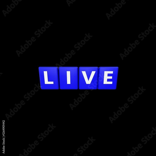 3d glossy live animation blue color
