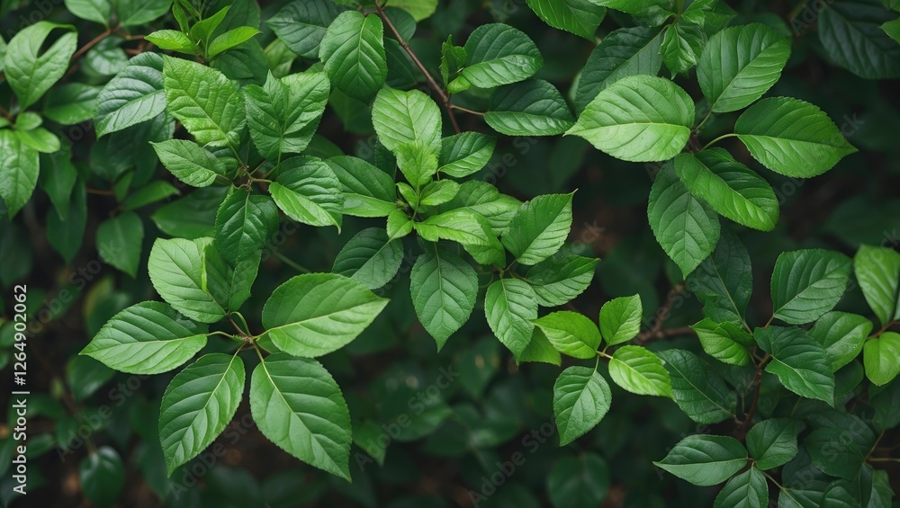 Green foliage with various leaf shapes and sizes arranged densely in a natural setting ideal for background design Copy Space Green foliage with various leaf shapes and sizes arranged densely in a natural setting ideal for background design Copy Space