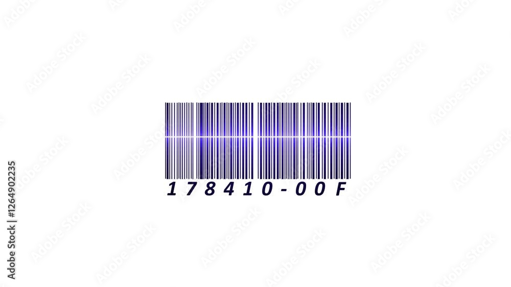 barcode being scanned with a laser beam barcode scanner, a barcode on ...