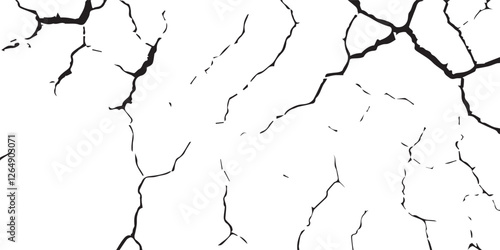 High-Quality Cracked Surface Textures in Monochrome Black, White, and Grey, Perfect for Depicting Earthquake Damage to Land, Walls, and Floors in Post-Disaster Scenarios

