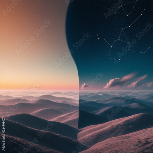 borderline between night and day밤과낮의 경계선Generative AI