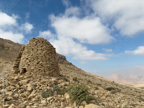 Billede på lærred Jaylah Beehive Tombs in Oman, next to Wadi Ash Shab