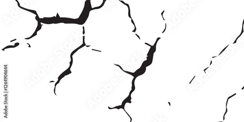 High-Quality Cracked Surface Textures in Monochrome Black, White, and Grey, Perfect for Depicting Earthquake Damage to Land, Walls, and Floors in Post-Disaster Scenarios

